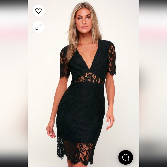 Passionate Heart Black Lace Midi Dress - M - Picture 2 of 12